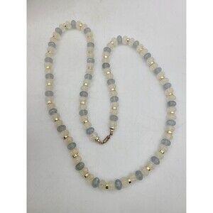 Vintage Light Blue Lucite Bulb Bead Necklace Funky Retro Statement Jewelry